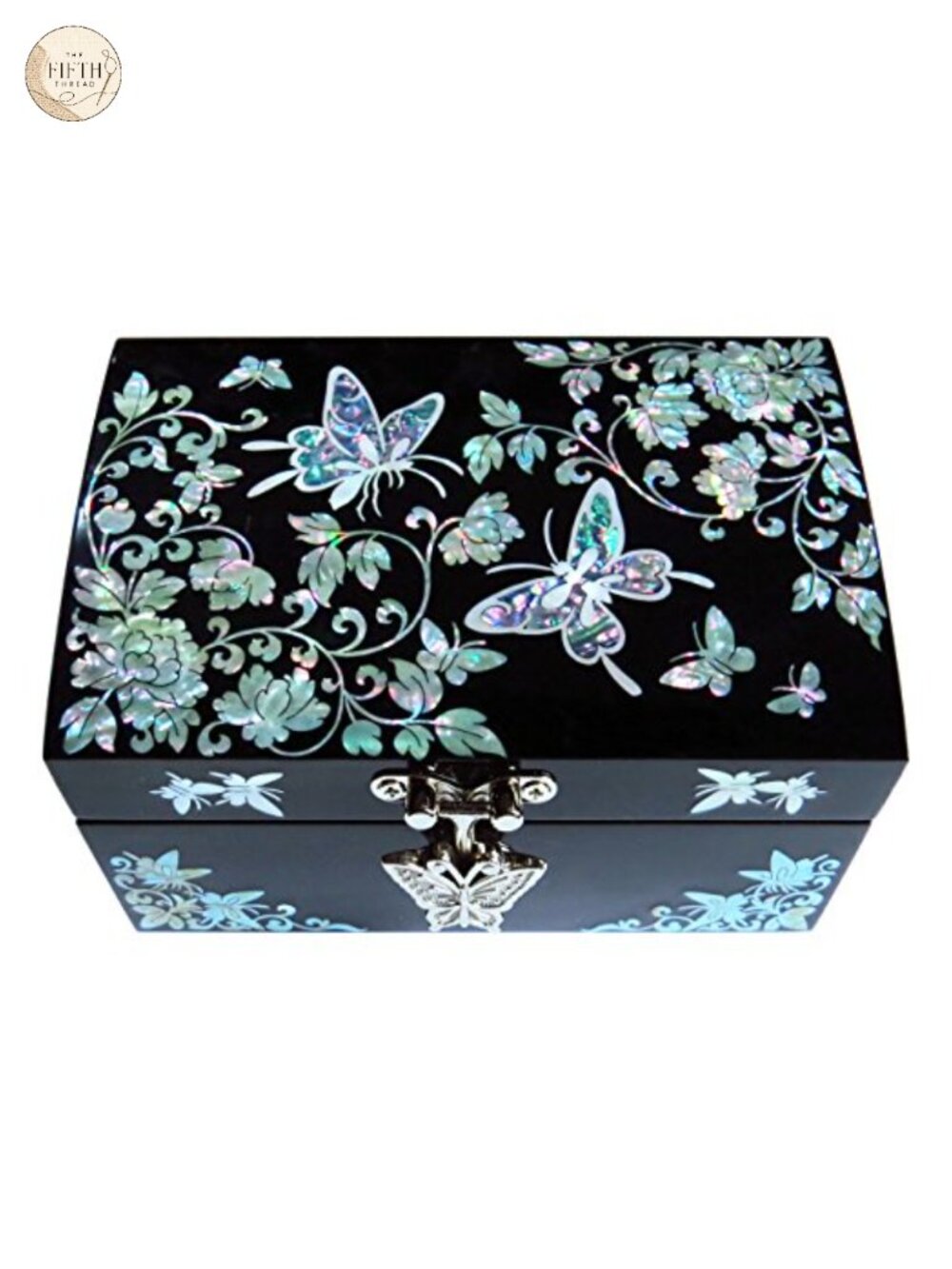 Handmade Mother of Pearl Ring Earring Jewelry Box Butterfly Keepsake Organizer